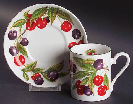 Fruit Garden Flat Demitasse Cup & Saucer Set