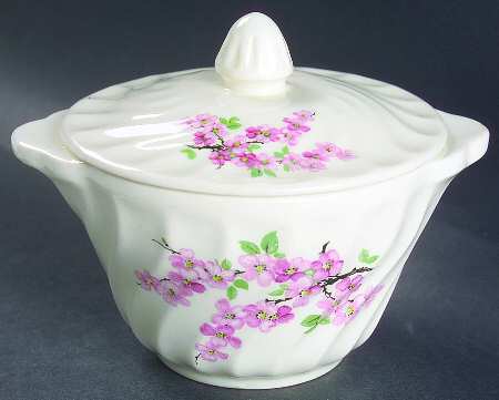 Apple Blossom Pink Sugar Bowl & Lid