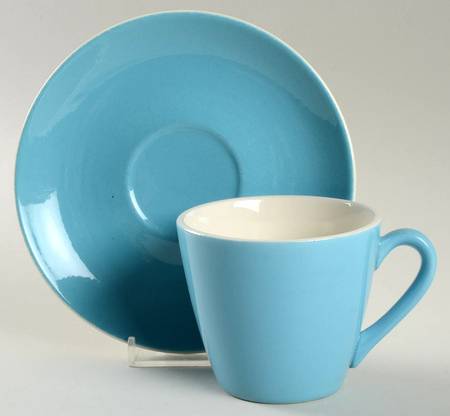 Blue Heaven Flat Cup & Saucer Set