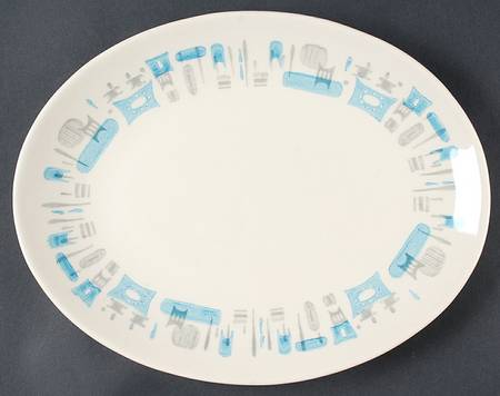 Blue Heaven 13" Oval Serving Platter