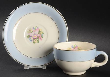 Blue Orchid Flat Cup & Saucer Set