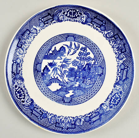 Blue Willow Cake Plate