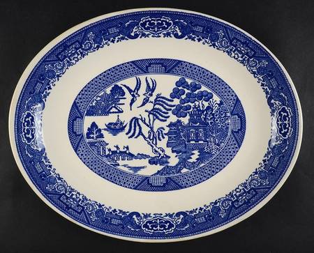 Blue Willow 13" Oval Serving Platter