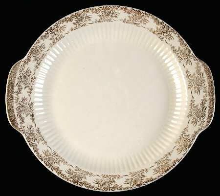 Bridal Gold Handled Cake Plate