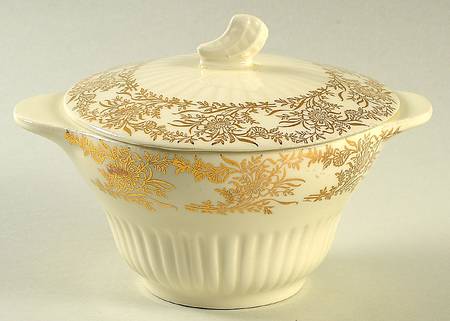 Bridal Gold Sugar Bowl & Lid