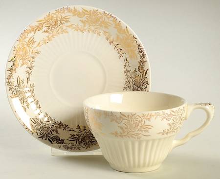 Bridal Gold Flat Cup & Saucer Set