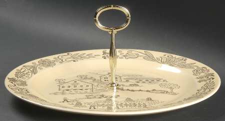 Bucks County Round Serving Plate with Handle (CH)