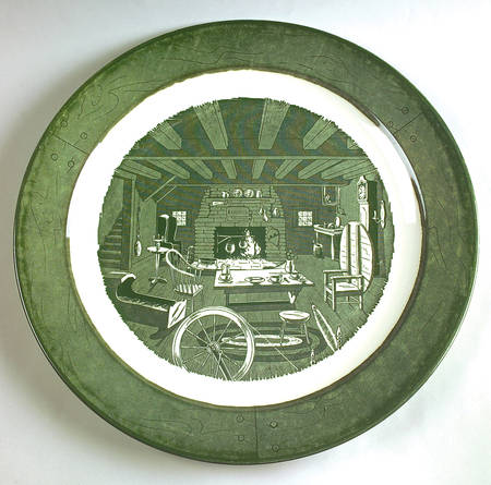 Colonial Homestead Green 13" Chop Plate (Round Platter)