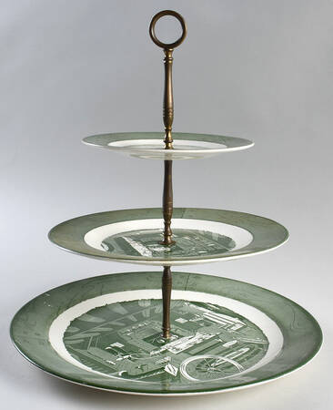 Colonial Homestead Green 3 Tiered Serving Tray (CH, LP, BB)
