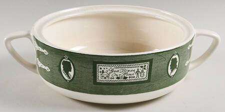 Colonial Homestead Green Round Vegetable No Lid