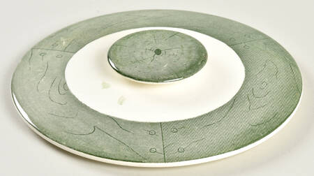 Colonial Homestead Green Lid for Round Vegetable