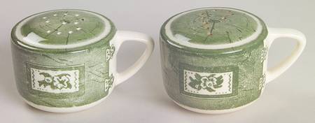 Colonial Homestead Green Salt & Pepper Set by Royal (USA)