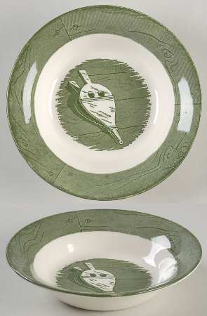 Colonial Homestead Green Fruit/Dessert (Sauce) Bowl