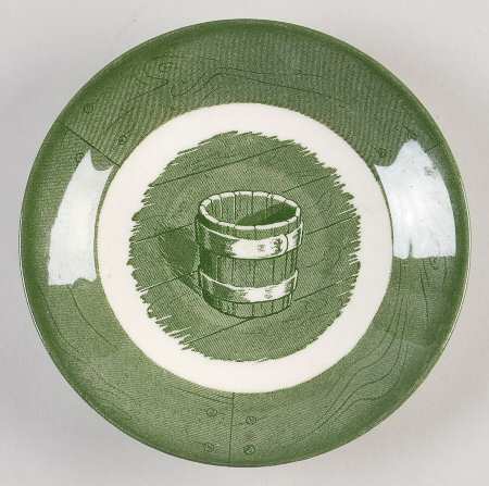 Colonial Homestead Green Saucer for Flat Cup