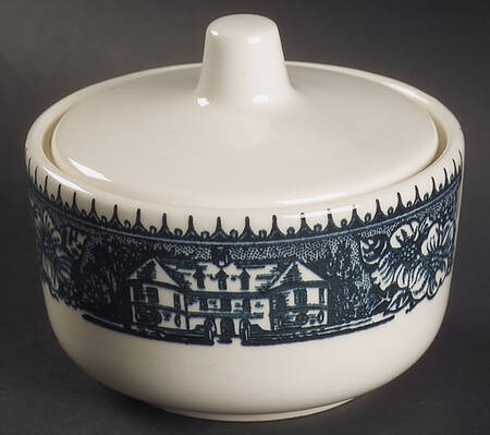 Colonial Heritage Blue Sugar Bowl & Lid