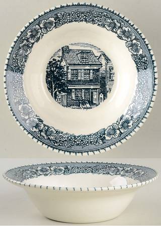 Colonial Heritage Blue Rim Cereal Bowl