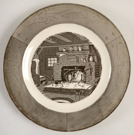 Colonial Homestead Gray Luncheon Plate