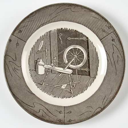 Colonial Homestead Gray Bread & Butter Plate