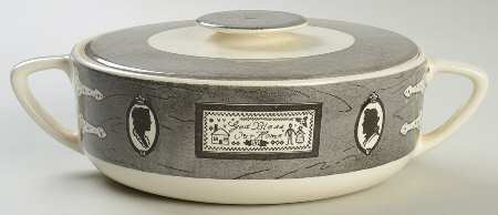 Colonial Homestead Gray Round Covered Vegetable