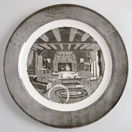 Colonial Homestead Gray 13" Chop Plate (Round Platter)