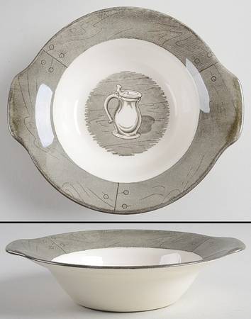 Colonial Homestead Gray Lugged Cereal Bowl