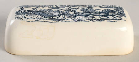 Currier and Ives Blue Lid for 1/4 Lb Butter