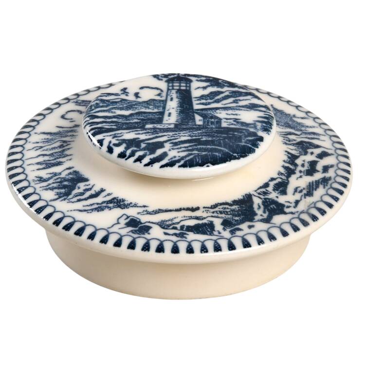 Currier and Ives Blue Lid for Teapot