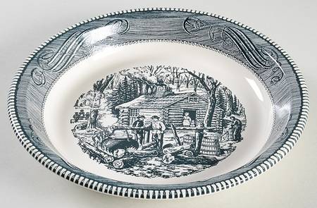 Currier and Ives Blue 10" Pie Baking Plate