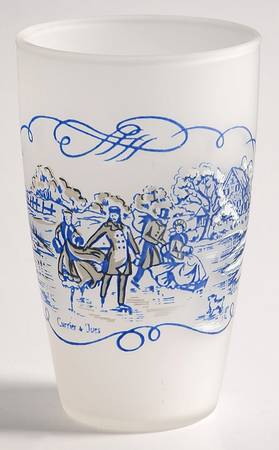 Currier and Ives Blue 4 Oz Glassware Juice
