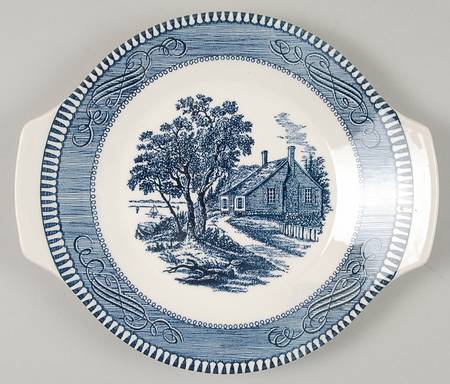 Currier and Ives Blue Underplate for Gravy Boat