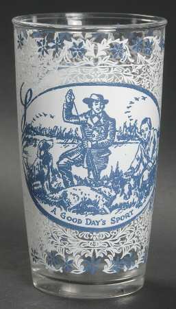 Currier and Ives Blue 10 Oz Glassware Tumbler
