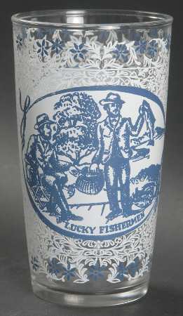 Currier and Ives Blue 10 Oz Glassware Tumbler