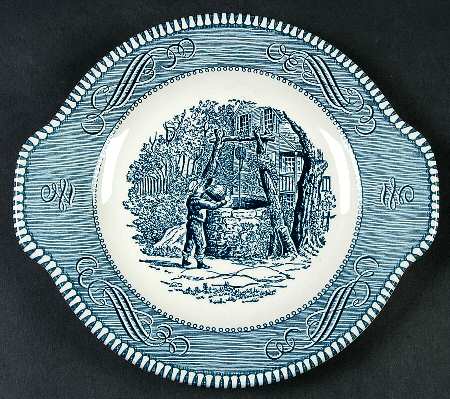 Currier and Ives Blue Underplate for Gravy Boat