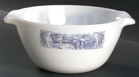 Currier and Ives Blue 2 1/2 Qt Ovenware Mixing Bowl
