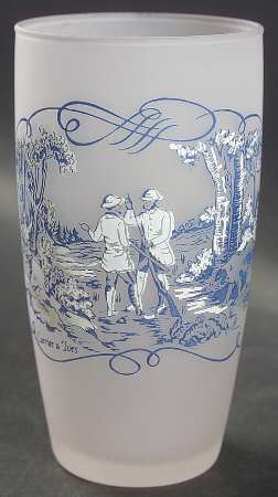 Currier and Ives Blue 10 Oz Glassware Tumbler