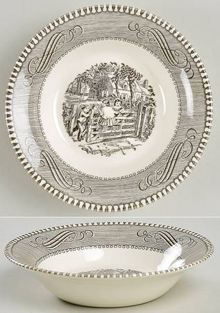 Currier and Ives Grey Fruit/Dessert (Sauce) Bowl