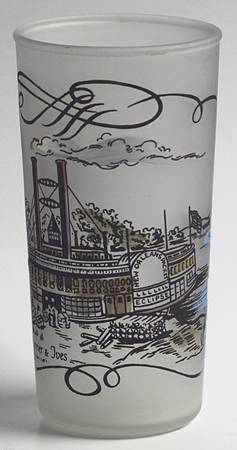 Currier and Ives Brown Glassware Tall Tumbler