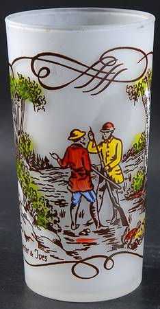 Currier and Ives Brown 12 Oz Glassware Tumbler