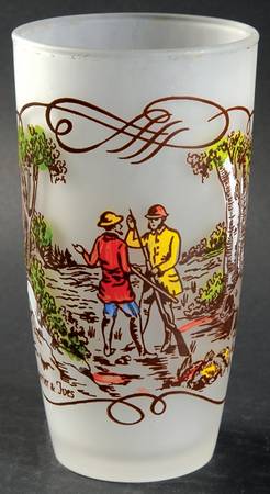 Currier and Ives Brown 12 Oz Glassware Tumbler