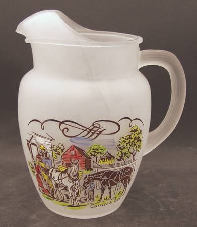 Currier and Ives Brown 80 Oz Pitcher