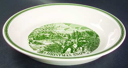 Currier and Ives Green 10" Pie Baking Plate by Royal (USA)