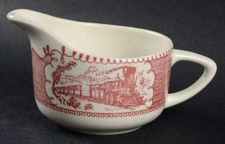 Currier and Ives Pink Creamer