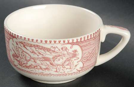 Currier and Ives Pink Flat Cup