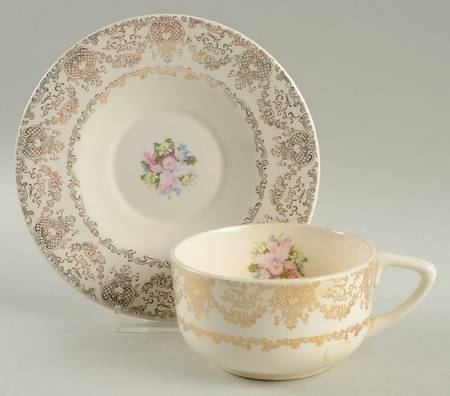 Delmar Lace Flat Cup & Saucer Set