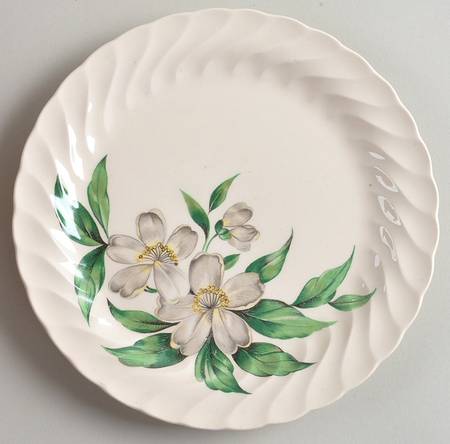 Dogwood (White Flowers) Salad Plate