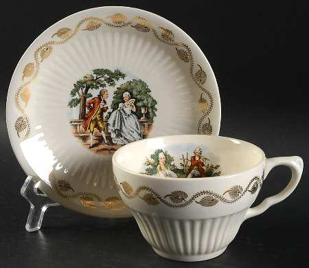 Early American Flat Cup & Saucer Set