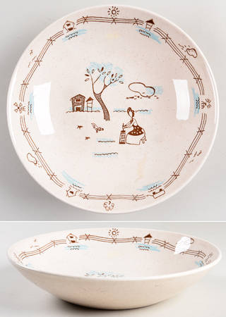 Farmer In The Dell 9" Round Vegetable Bowl