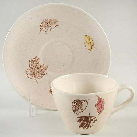 Falling Leaves Flat Cup & Saucer Set