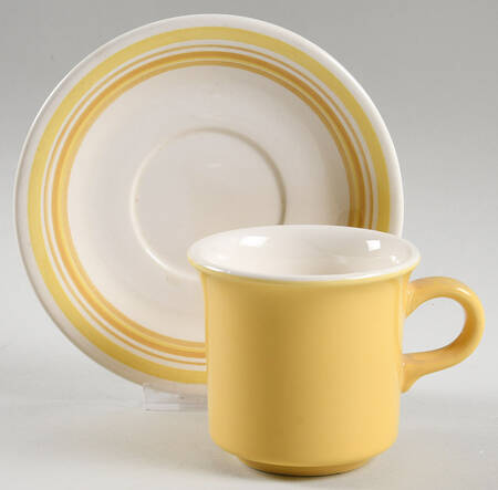 Fantasy (Yellow Flowers) Flat Cup & Saucer Set
