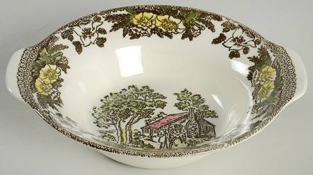 Fair Oaks Yellow Floral Lugged Cereal Bowl